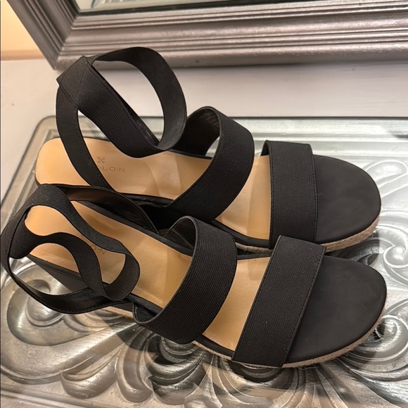 Caslon Leona CNLeona-Fab Women’s 11 Black Elastic Strap Espadrille Sandals - Picture 11 of 11